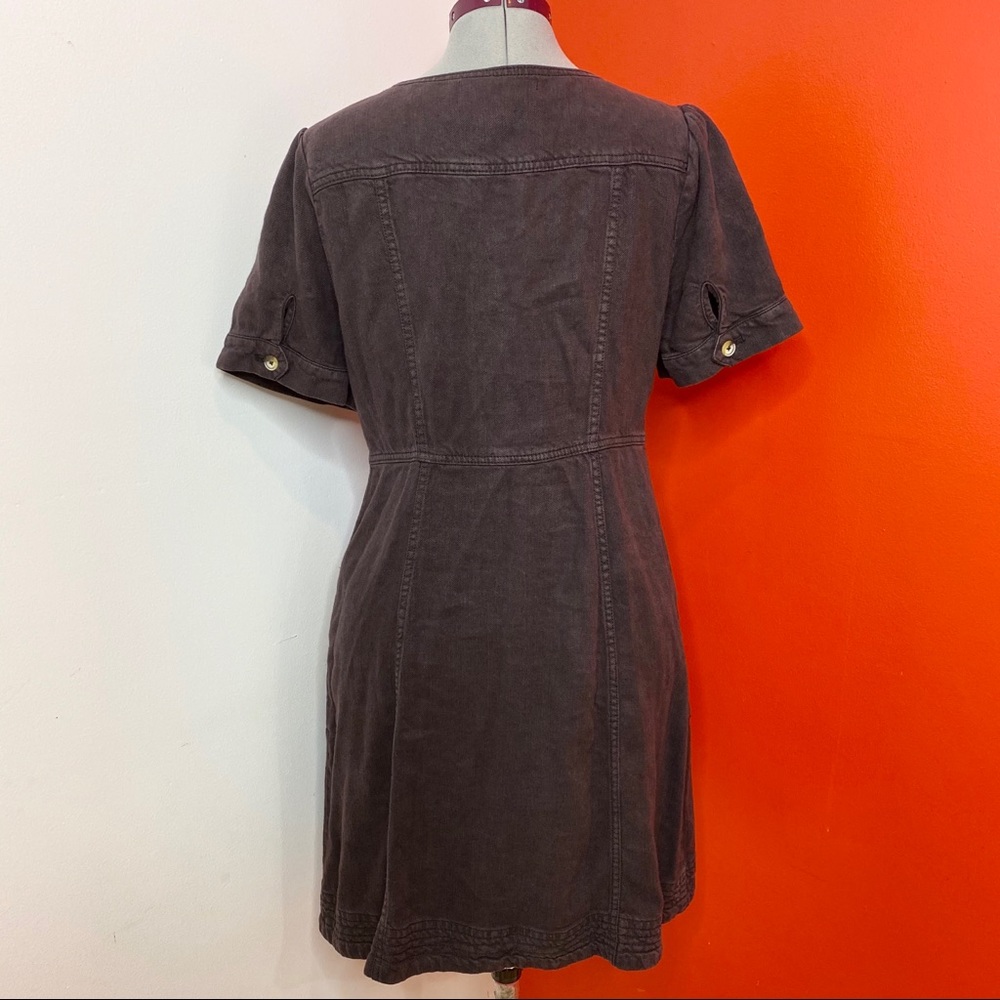 Anthropologie Black Button-Front Mini Dress - Picture 7 of 7
